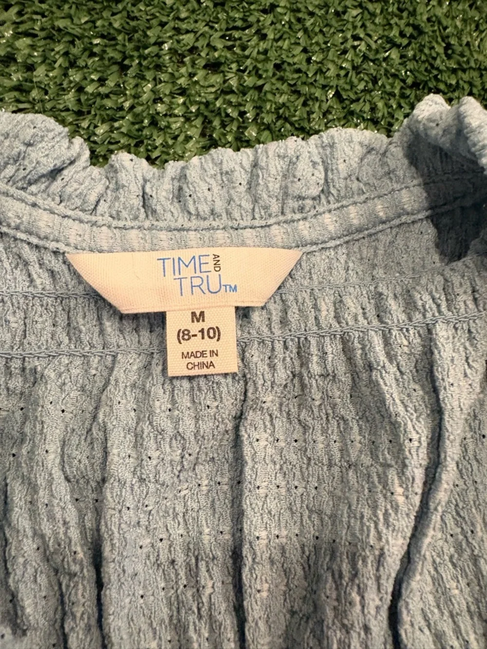 Time and Tru Light Blue Ruffle Tie-Front Camisole - Picture 3 of 3